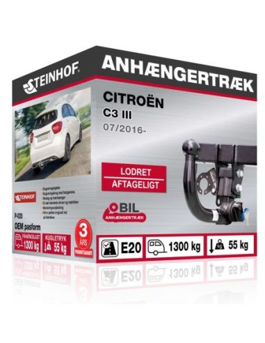 Anhængertræk Citroën C3 III med lodret aftageligt træk