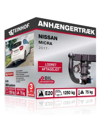 Anhængertræk Nissan MICRA med lodret aftageligt træk