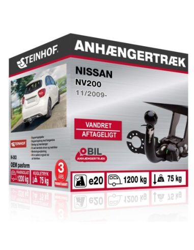 Anhængertræk Nissan NV200 vandret aftageligt træk 