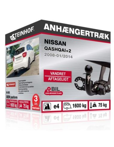 Anhængertræk Nissan QASHQAI+2 vandret aftageligt træk 