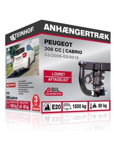 Anhængertræk Peugeot 308 CC | CABRIO med lodret aftageligt træk