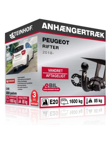 Anhængertræk Peugeot RIFTER vandret aftageligt træk 