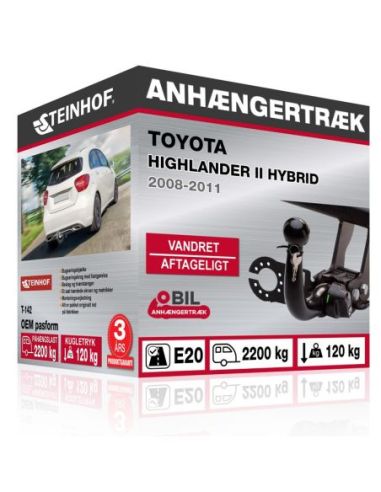 Anhængertræk Toyota HIGHLANDER II HYBRID vandret aftageligt træk 