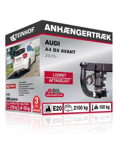 Anhængertræk Audi A4 B9 AVANT med lodret aftageligt træk