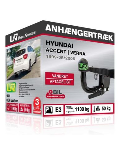 Anhængertræk Hyundai ACCENT | VERNA vandret aftageligt træk 