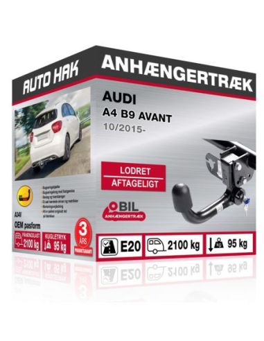 Anhængertræk Audi A4 B9 AVANT med lodret aftageligt træk