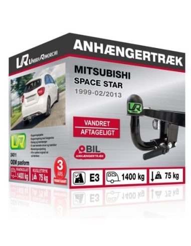 Anhængertræk Mitsubishi SPACE STAR vandret aftageligt træk 