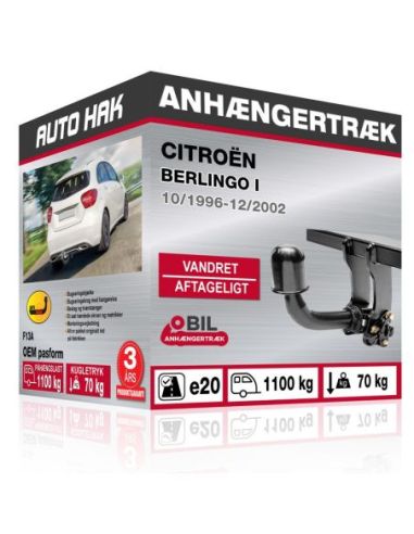 Anhængertræk Citroën BERLINGO I vandret aftageligt træk 