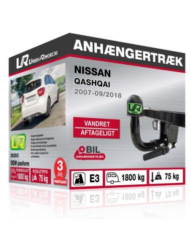 Anhængertræk Nissan QASHQAI vandret aftageligt træk 