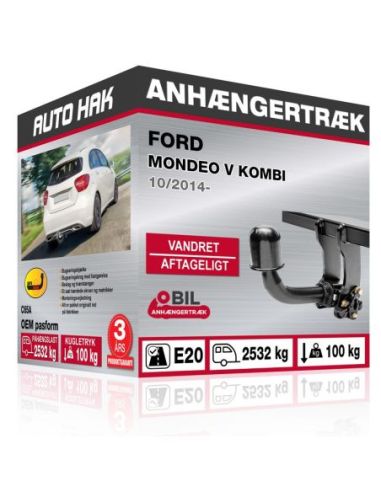 Anhængertræk Ford MONDEO V KOMBI vandret aftageligt træk 