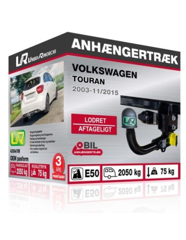 Anhængertræk Volkswagen TOURAN med lodret aftageligt træk