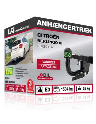 Anhængertræk Citroën BERLINGO III vandret aftageligt træk 