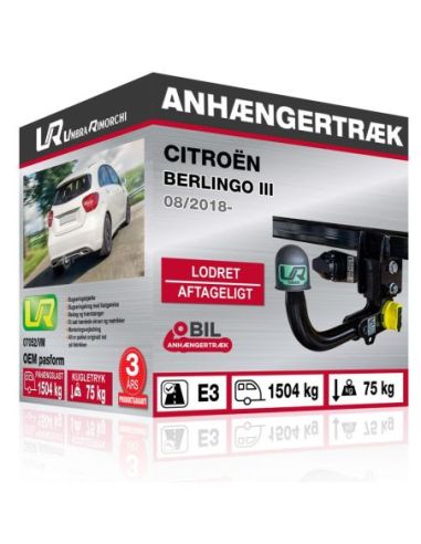 Anhængertræk Citroën BERLINGO III med lodret aftageligt træk