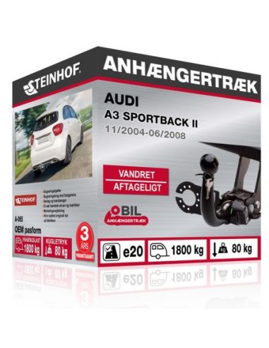 Anhængertræk Audi A3 SPORTBACK II vandret aftageligt træk 